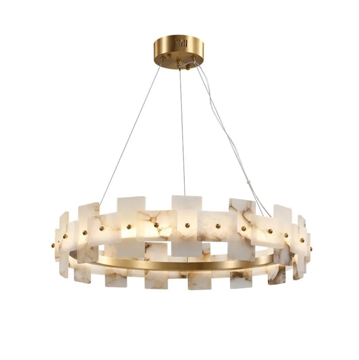 Rectangle Alabaster Annular Chandelier | wildoxy