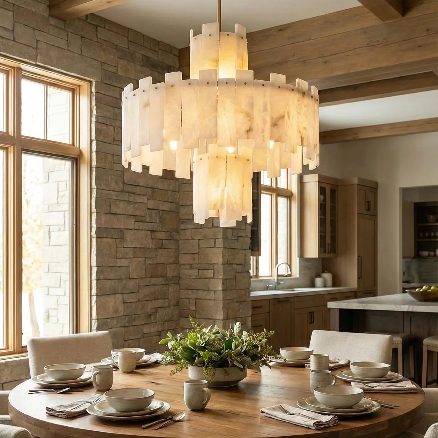 Rectangle Alabaster Irregular Chandelier | wildoxy