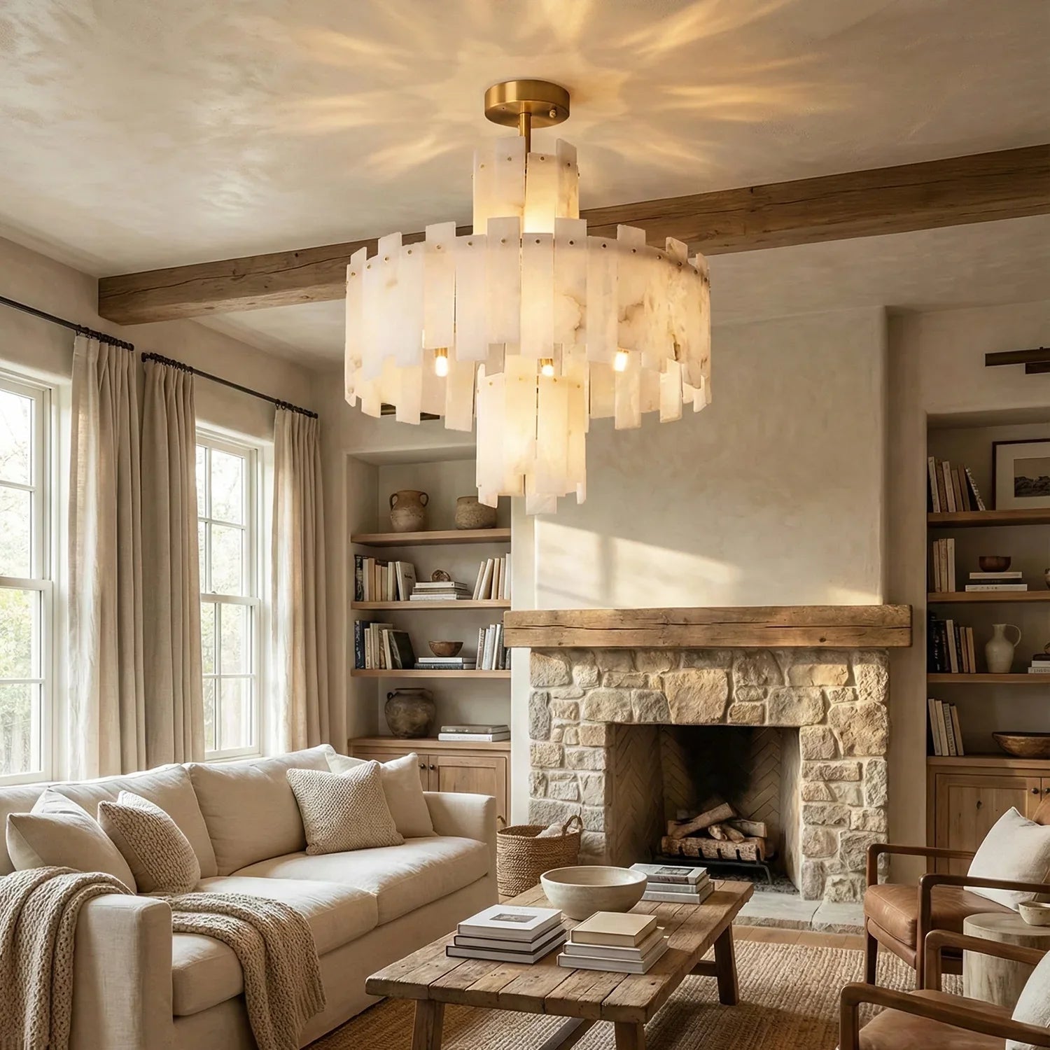 Rectangle Alabaster Irregular Chandelier | wildoxy