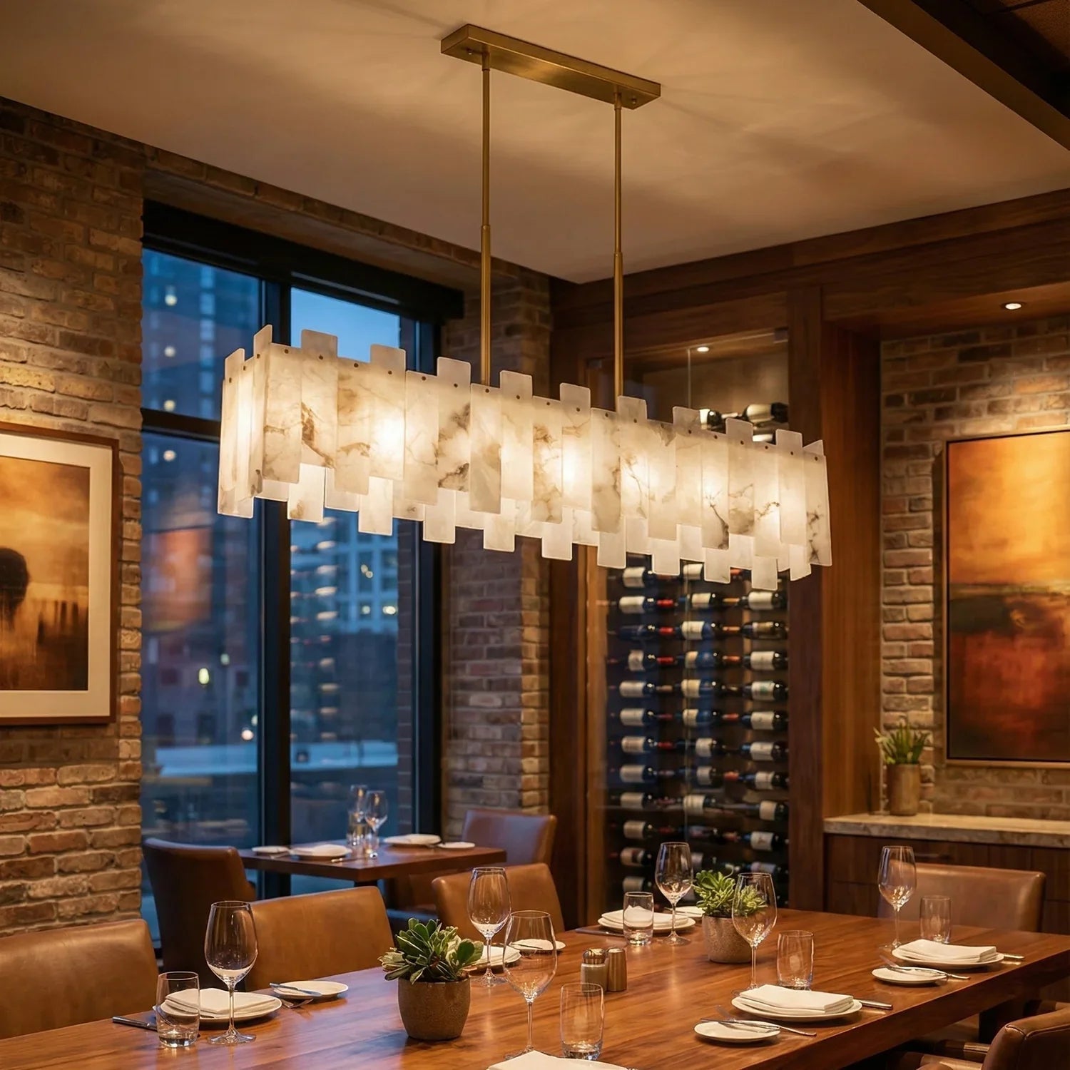 Rectangle Alabaster Irregular Chandelier | wildoxy