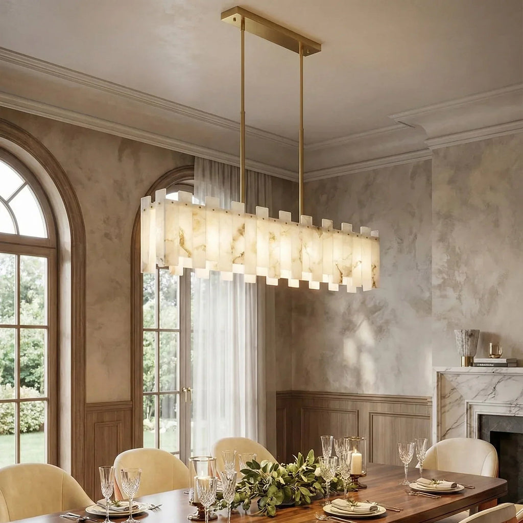 Rectangle Alabaster Irregular Chandelier | wildoxy