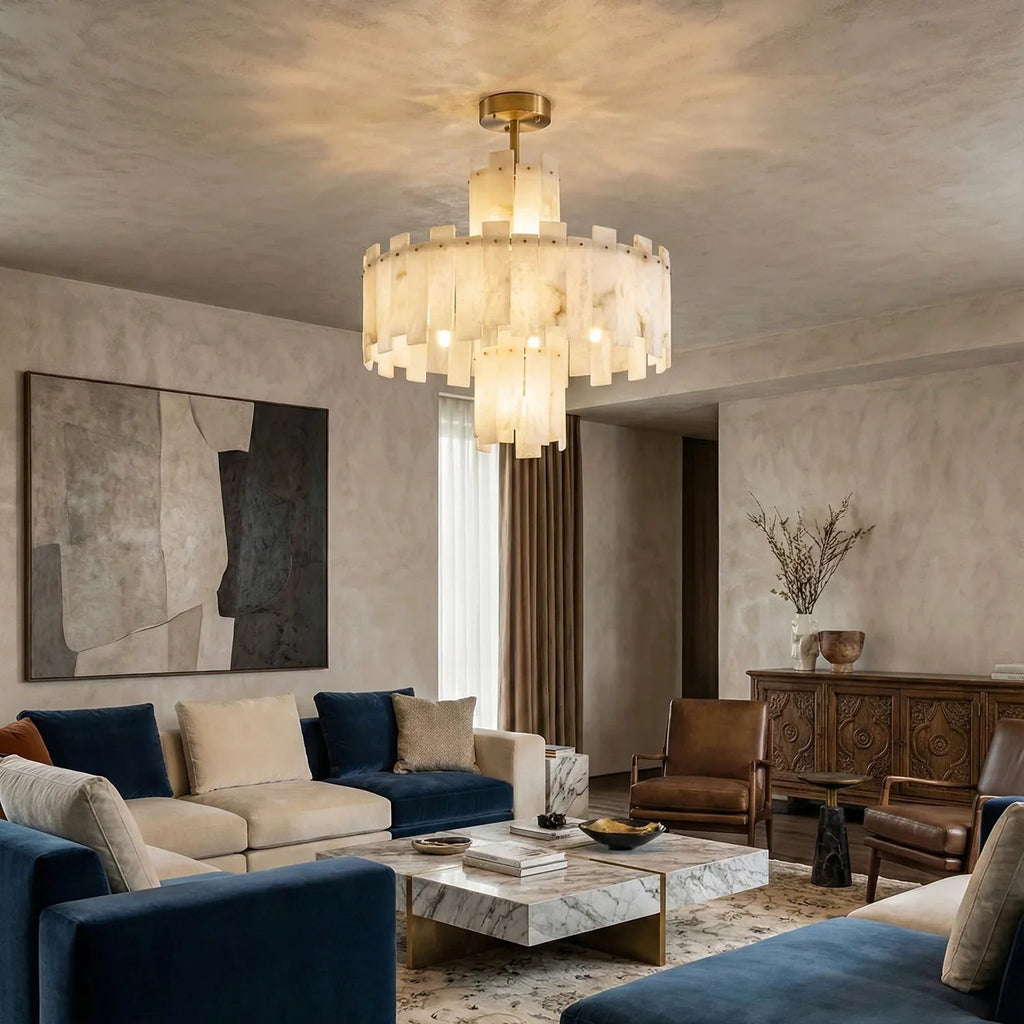 Rectangle Alabaster Irregular Chandelier | wildoxy