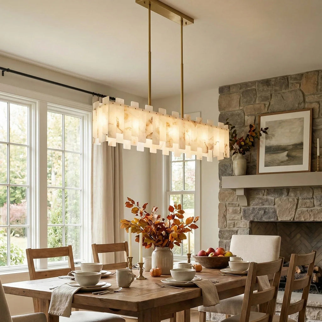 Rectangle Alabaster Irregular Chandelier | wildoxy