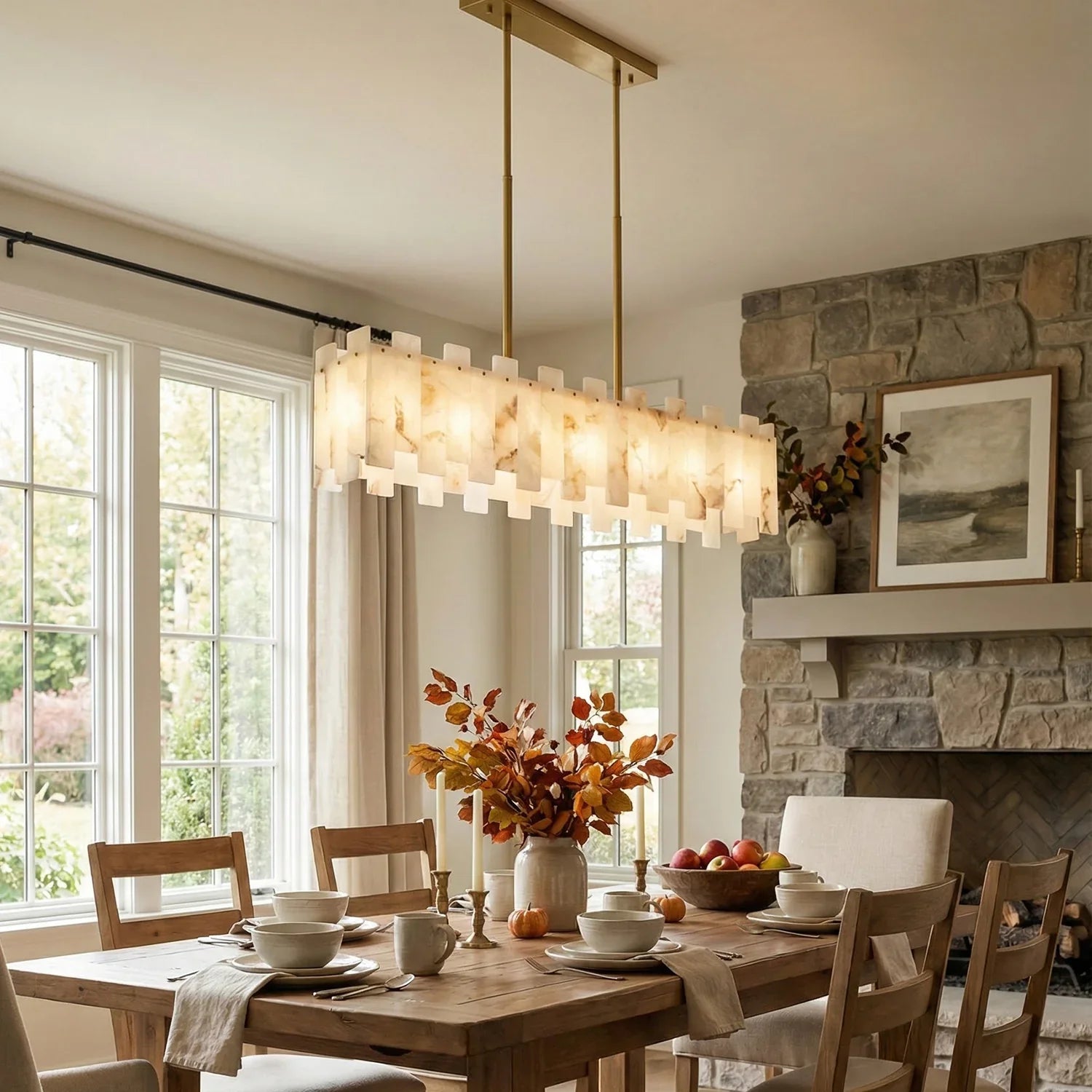 Rectangle Alabaster Irregular Chandelier | wildoxy
