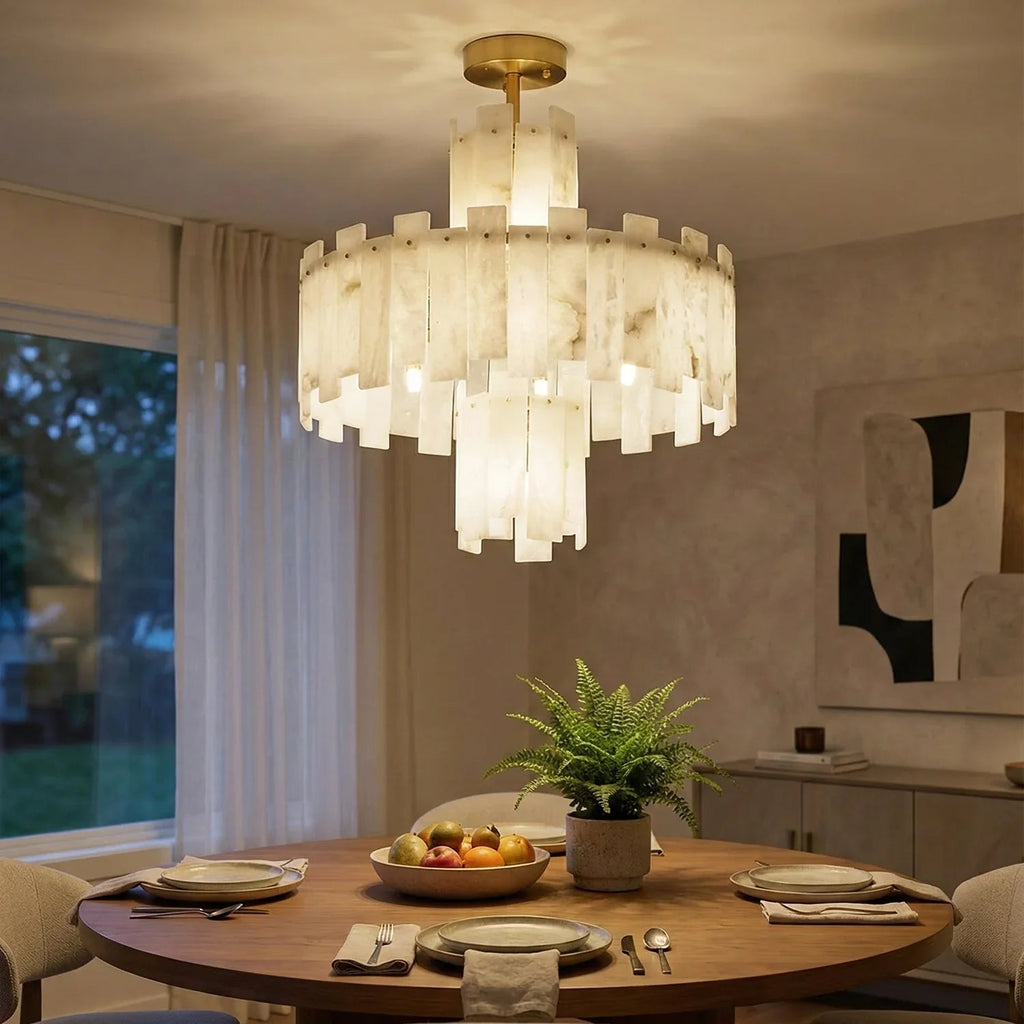 Rectangle Alabaster Irregular Chandelier | wildoxy