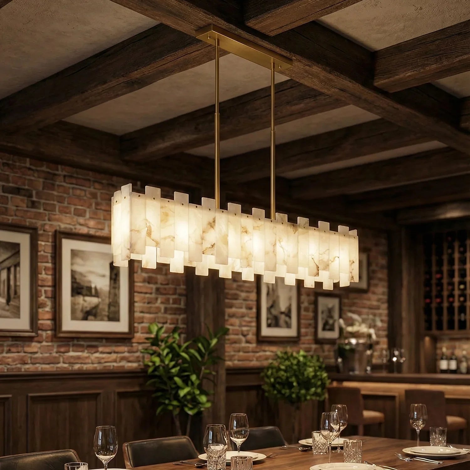Rectangle Alabaster Irregular Chandelier | wildoxy