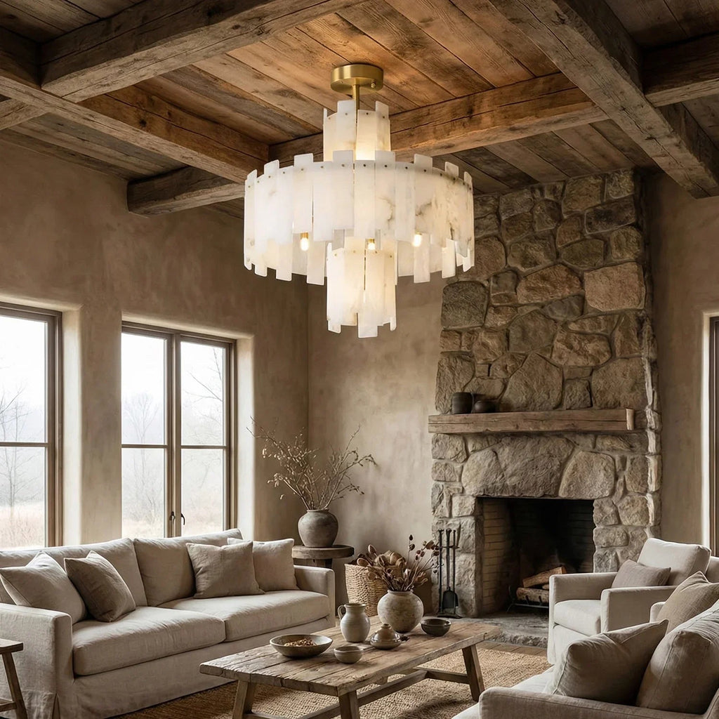 Rectangle Alabaster Irregular Chandelier | wildoxy