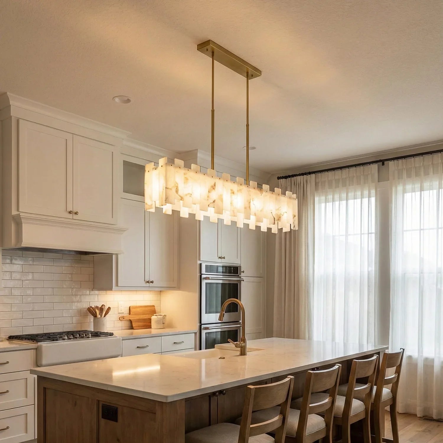 Rectangle Alabaster Irregular Chandelier | wildoxy