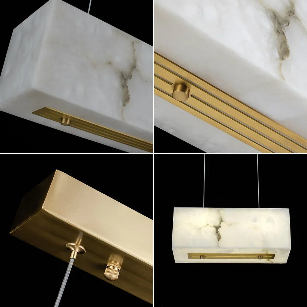 Rectangular Alabaster Box Shaped Pendant Lamp | wildoxy