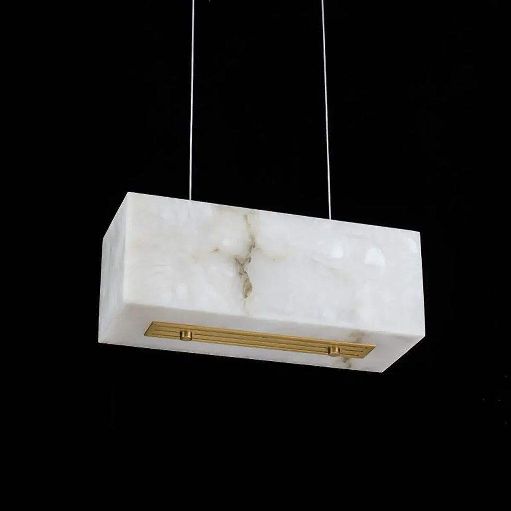 Rectangular Alabaster Box Shaped Pendant Lamp | wildoxy
