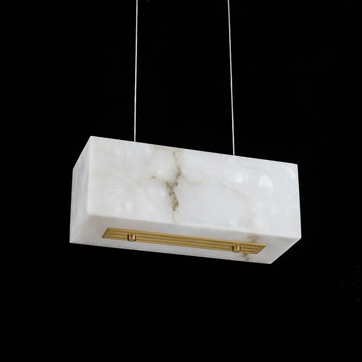 Rectangular Alabaster Box Shaped Pendant Lamp | wildoxy