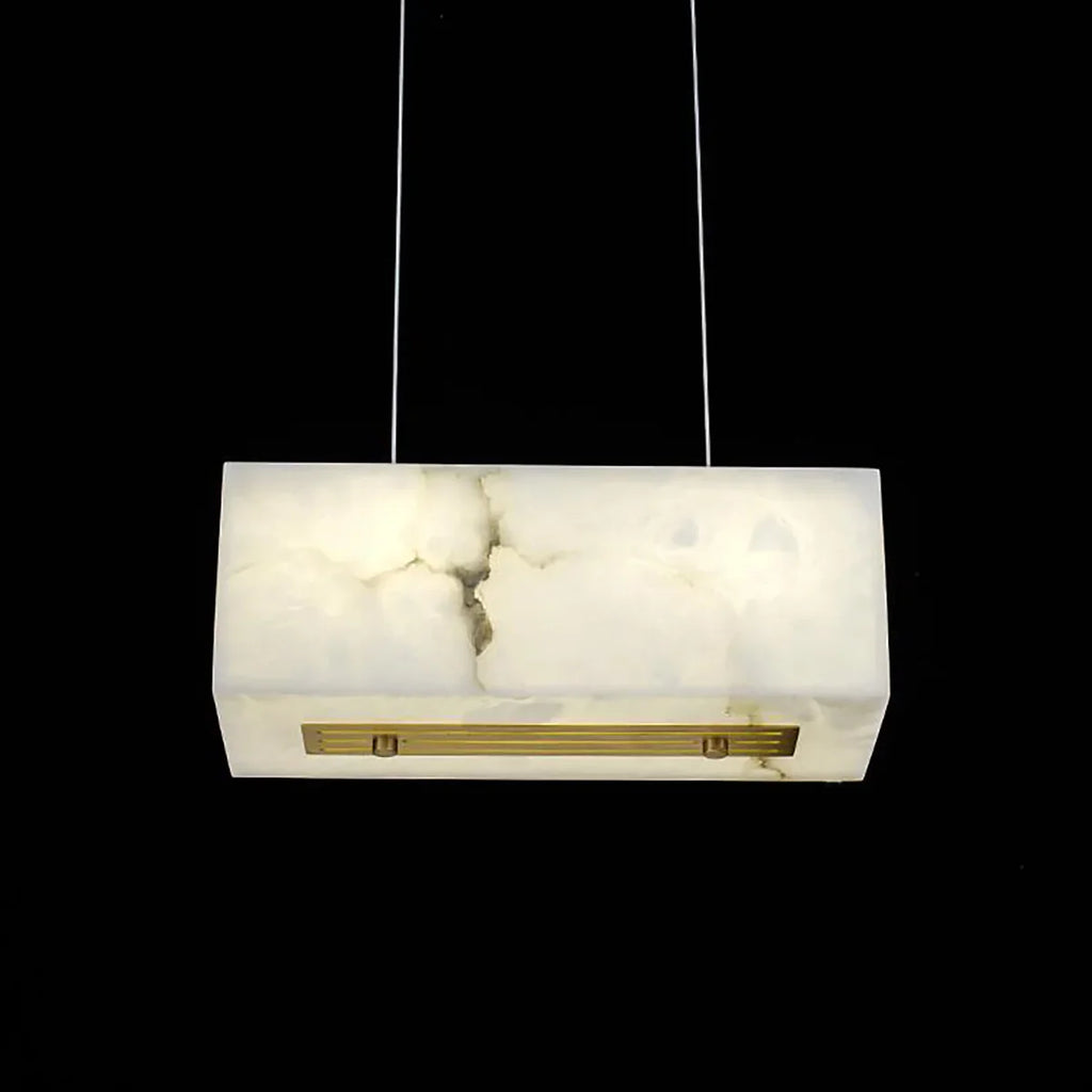 Rectangular Alabaster Box Shaped Pendant Lamp | wildoxy