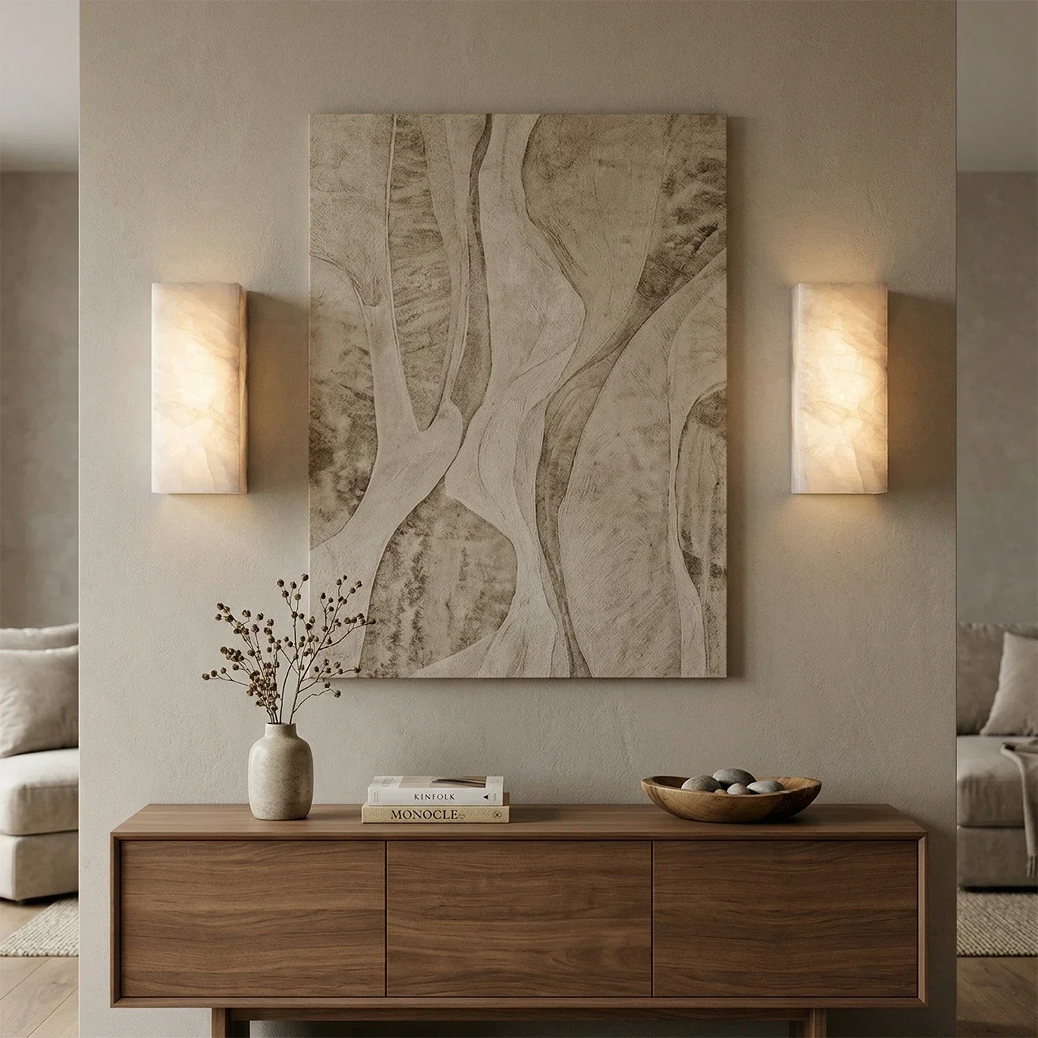 Rectangular Alabaster Wall Light | wildoxy