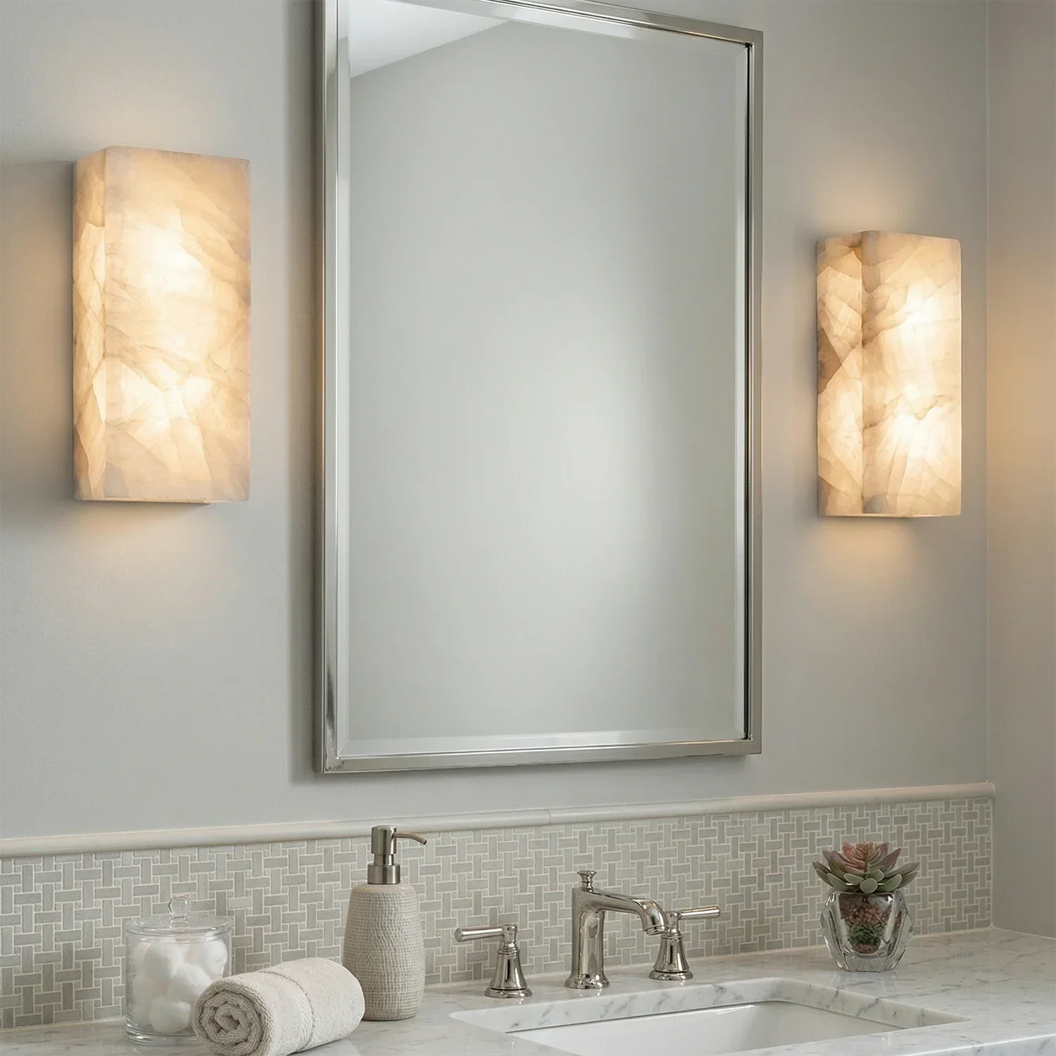 Rectangular Alabaster Wall Light | wildoxy
