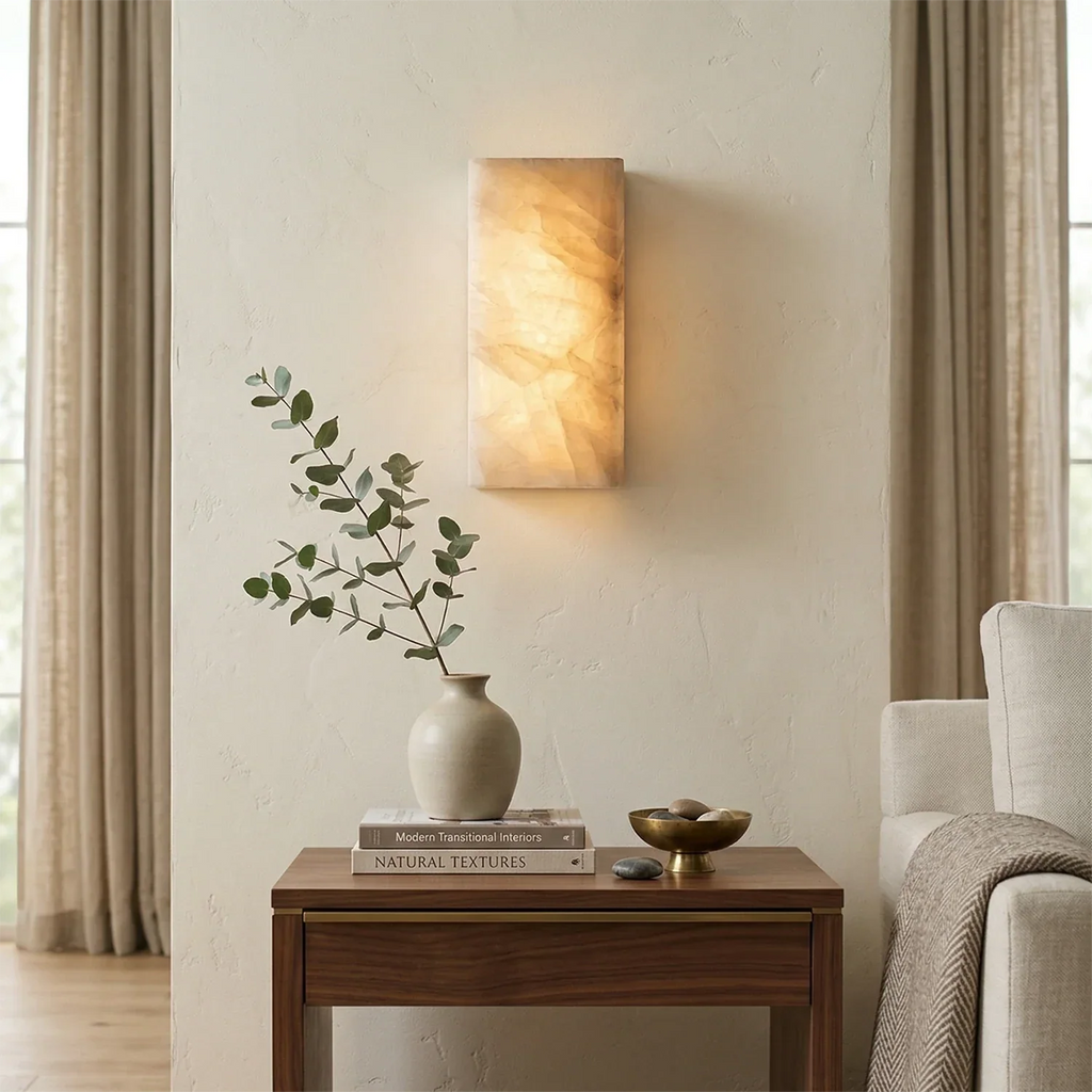 Rectangular Alabaster Wall Light | wildoxy