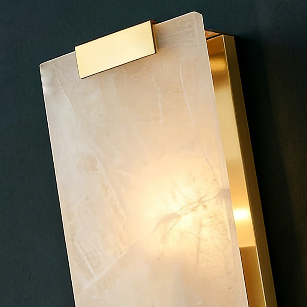 Rectangular Natural Alabaster Wall Sconce | wildoxy
