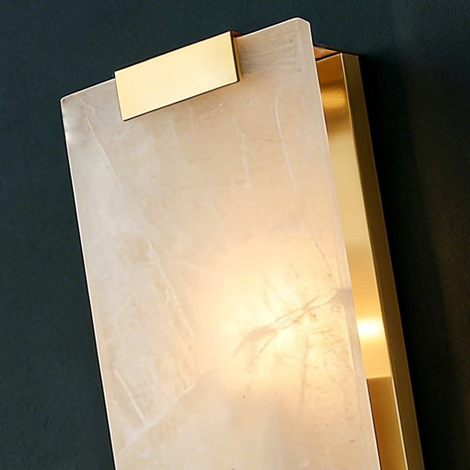 Rectangular Natural Alabaster Wall Sconce | wildoxy
