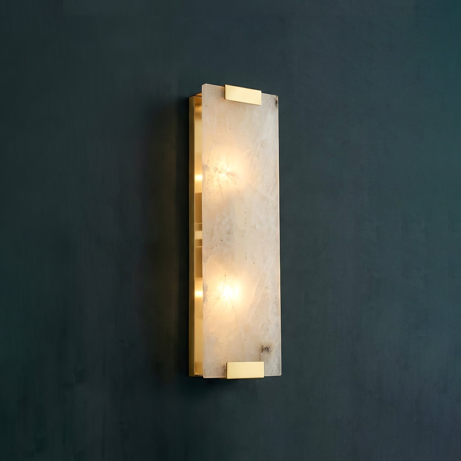 Rectangular Natural Alabaster Wall Sconce | wildoxy