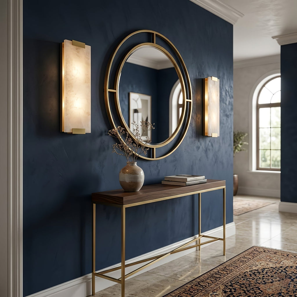 Rectangular Natural Alabaster Wall Sconce | wildoxy