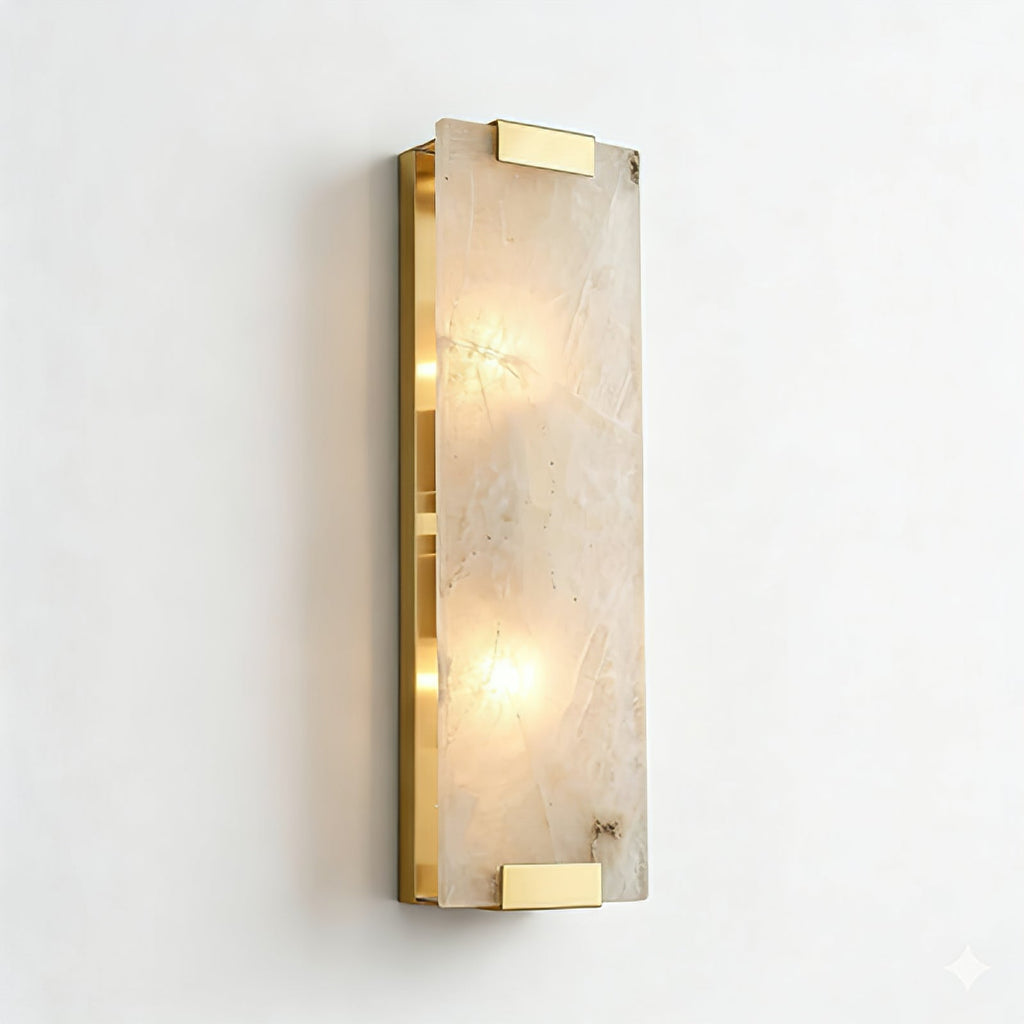 Rectangular Natural Alabaster Wall Sconce | wildoxy