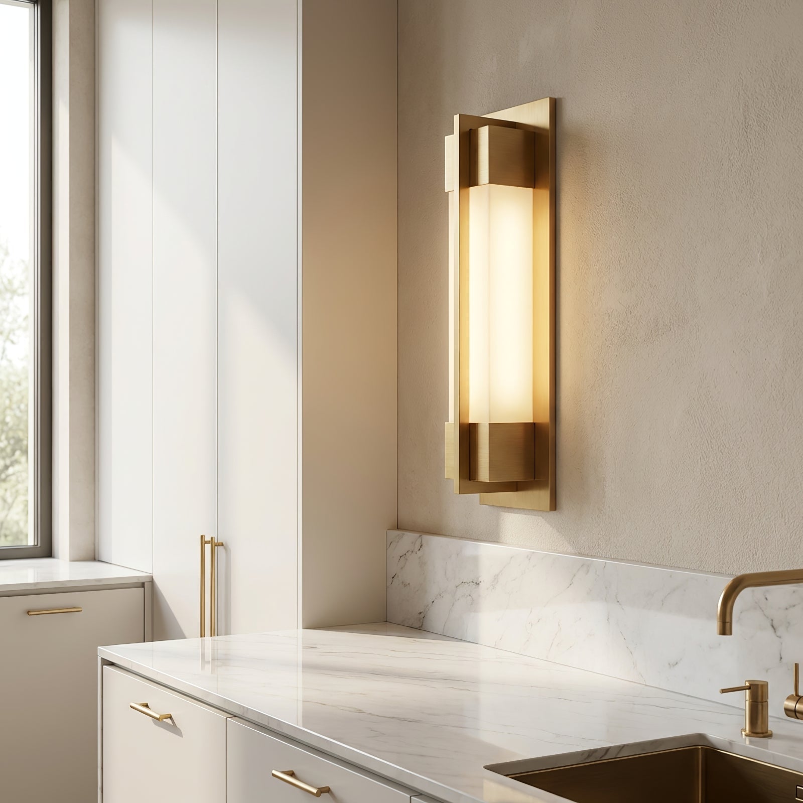 Rectangular Brass Resin LED Wall Lamp | wildoxy