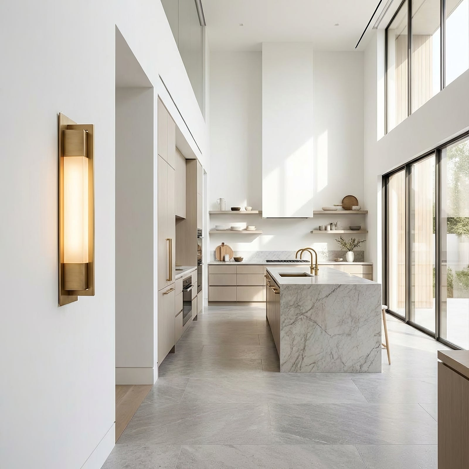 Rectangular Brass Resin LED Wall Lamp | wildoxy