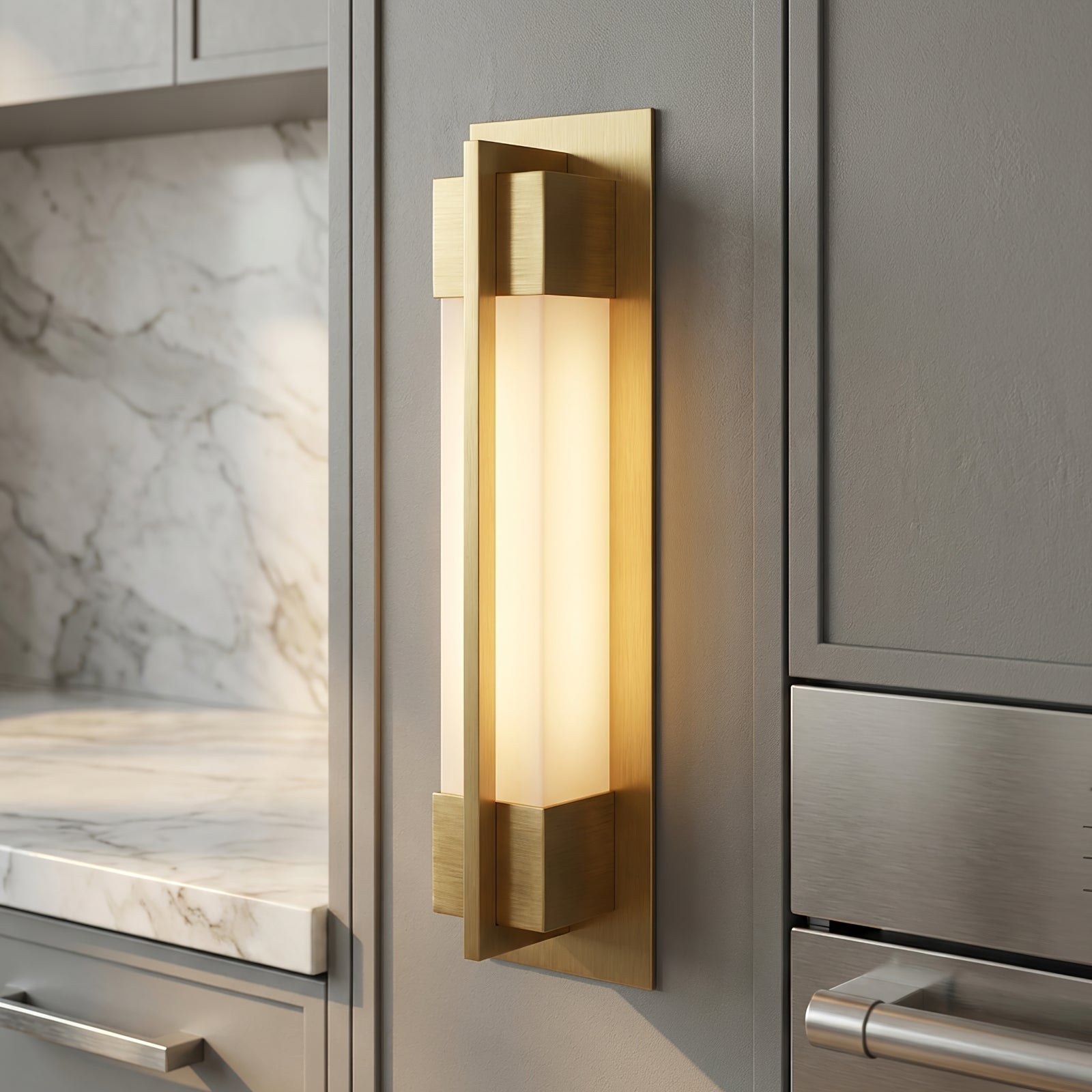 Rectangular Brass Resin LED Wall Lamp | wildoxy