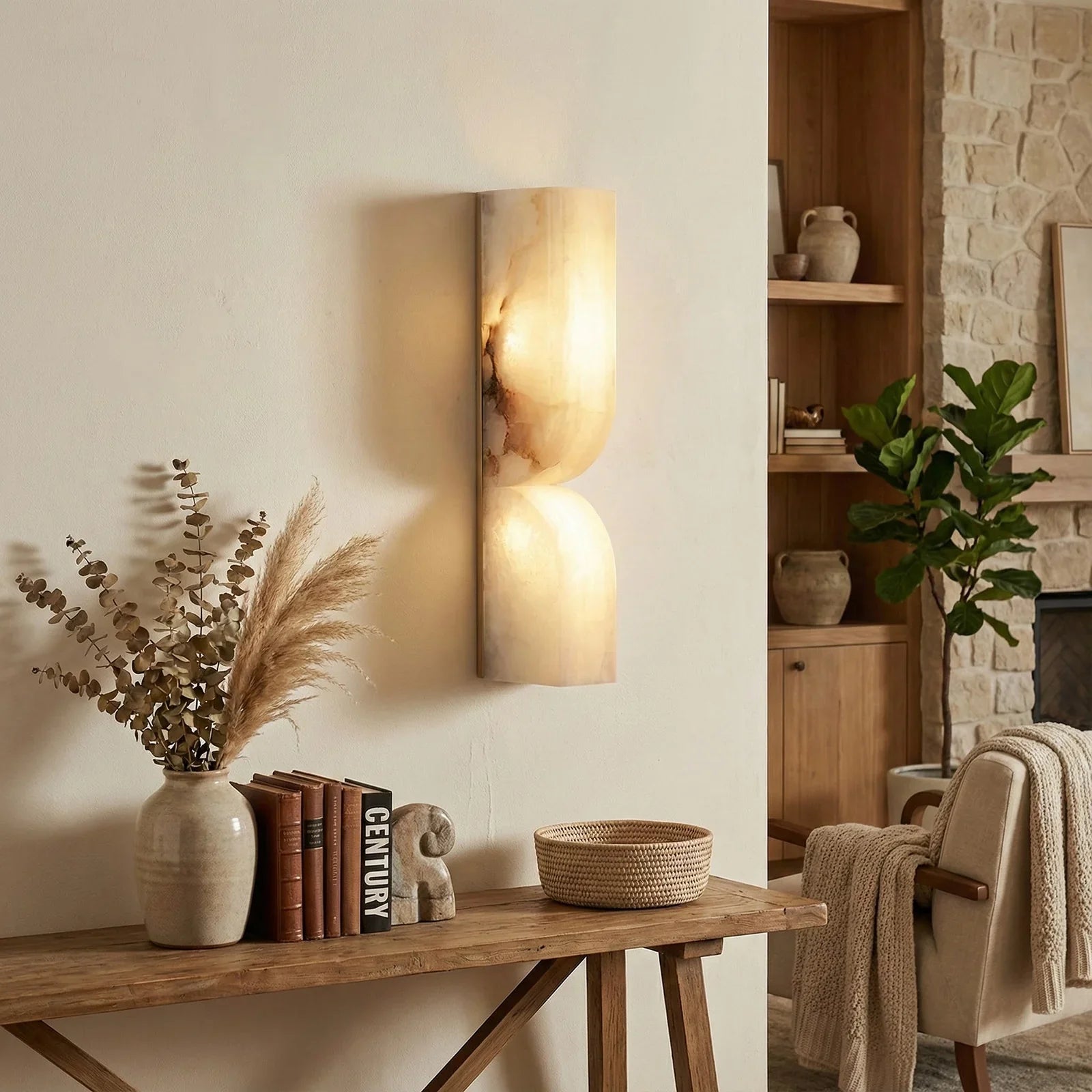 Rectangular Essence Alabaster Wall Sconce | wildoxy