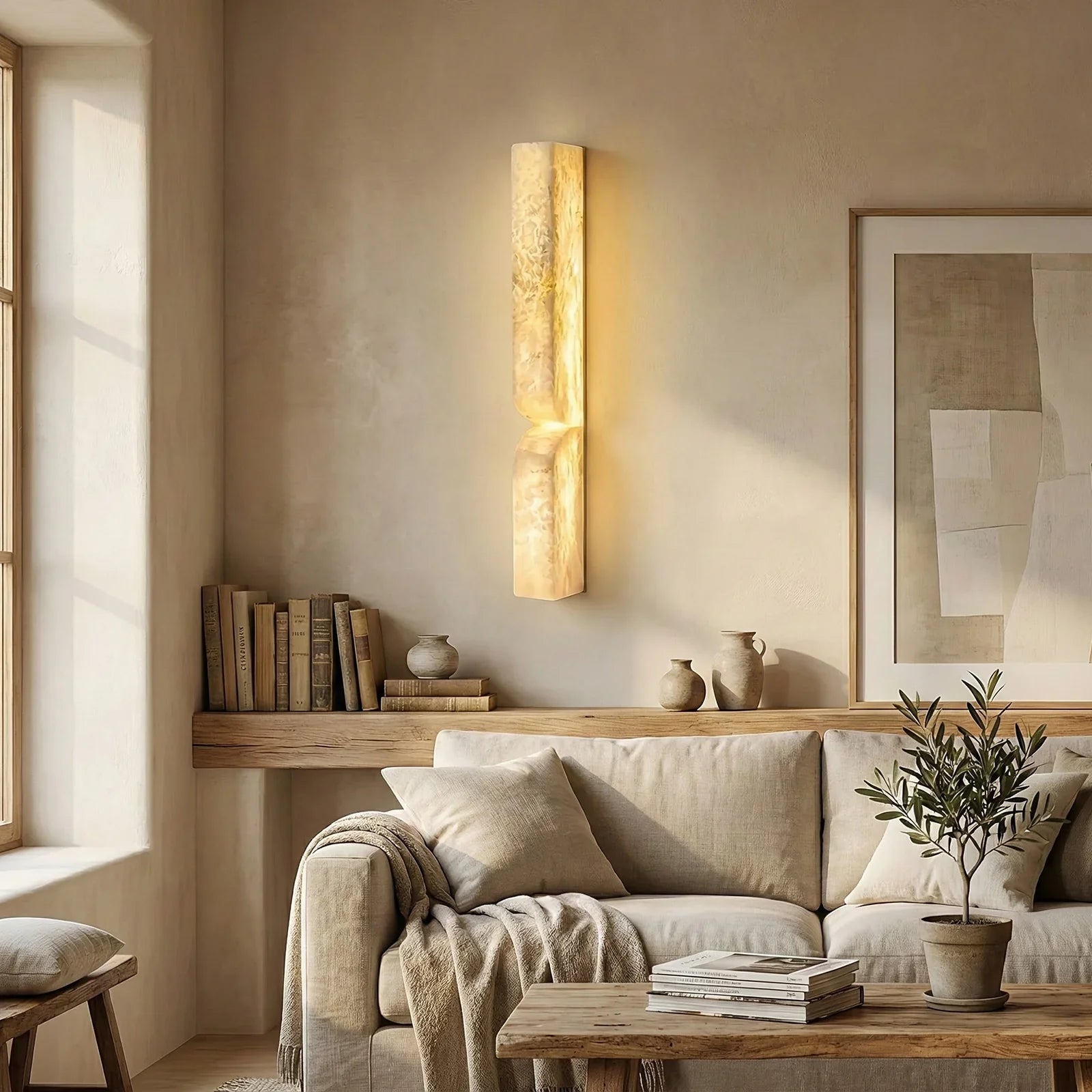 Rectangular Essence Alabaster Wall Sconce | wildoxy