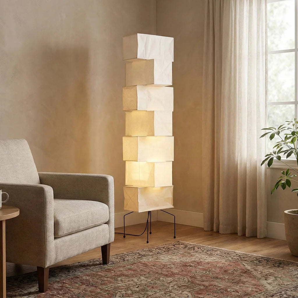 Akari Rectangular Stacked UF4-L10 Floor Lamp | wildoxy