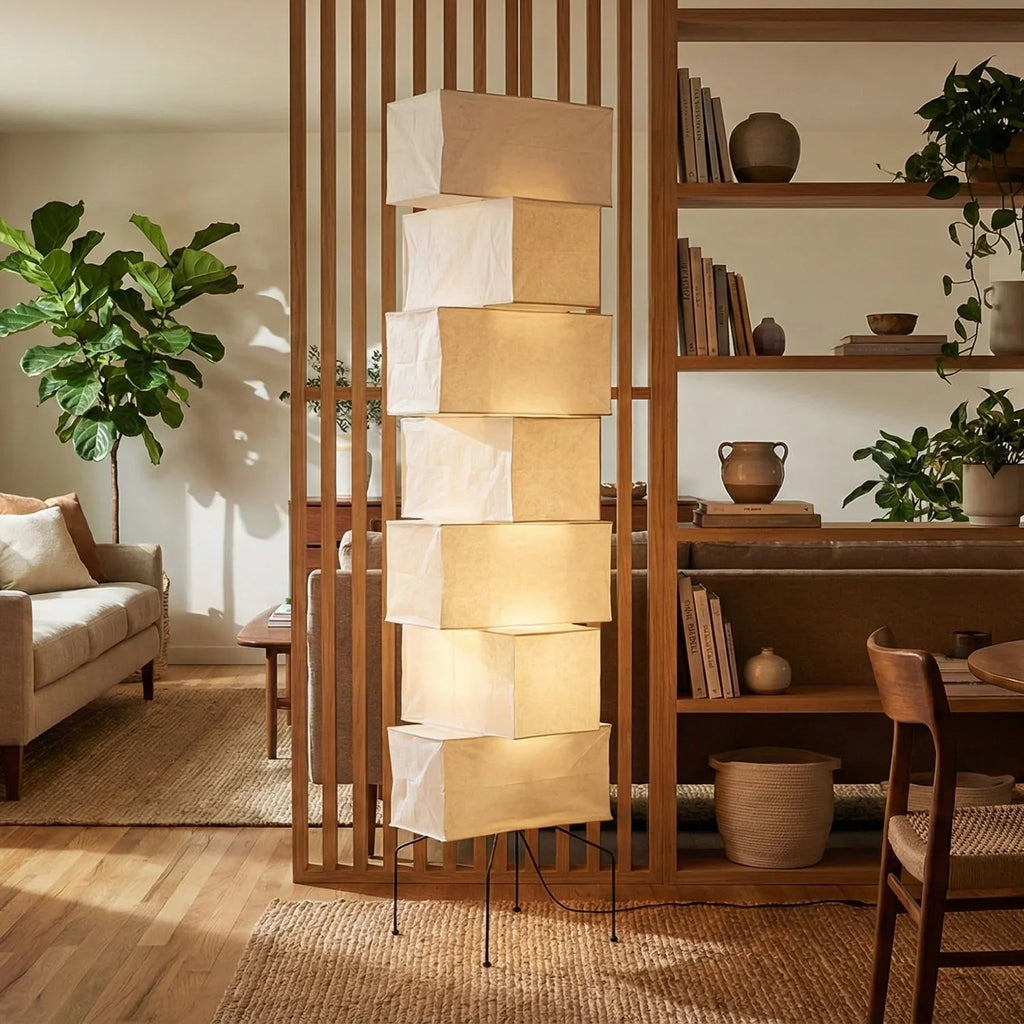 Akari Rectangular Stacked UF4-L10 Floor Lamp | wildoxy