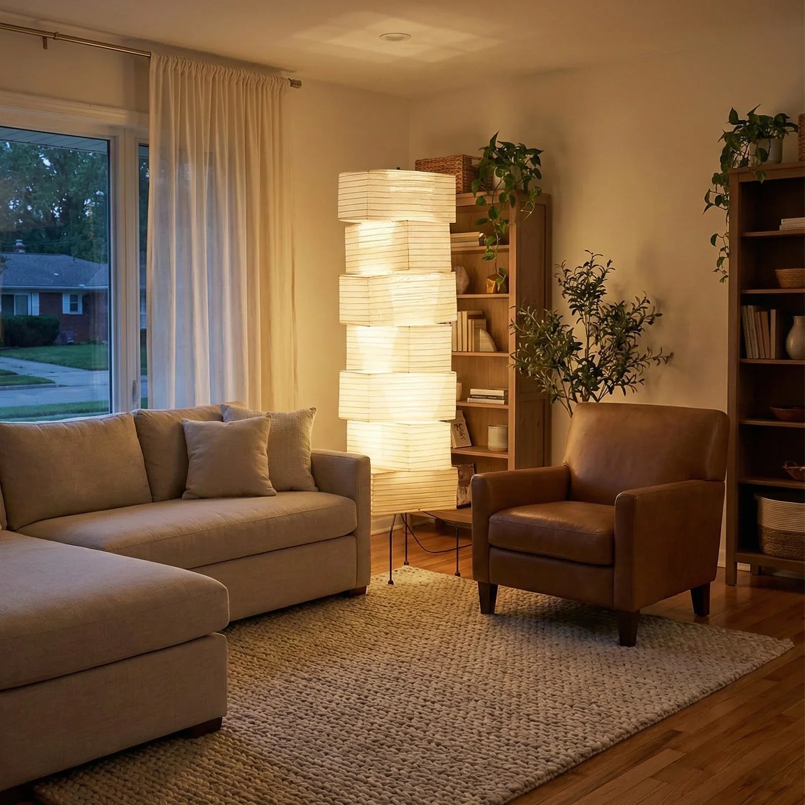 Akari Rectangular Stacked UF4-L10 Floor Lamp | wildoxy