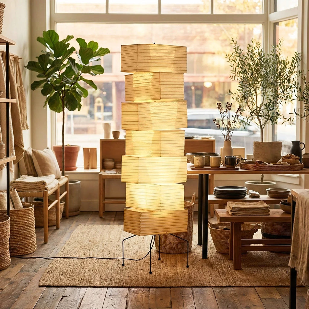 Akari Rectangular Stacked UF4-L10 Floor Lamp | wildoxy