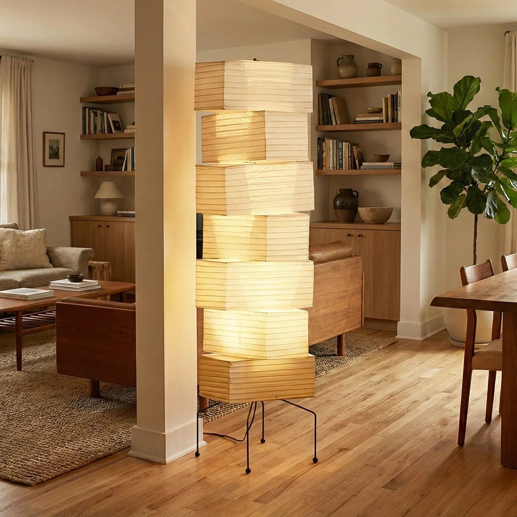 Akari Rectangular Stacked UF4-L10 Floor Lamp | wildoxy