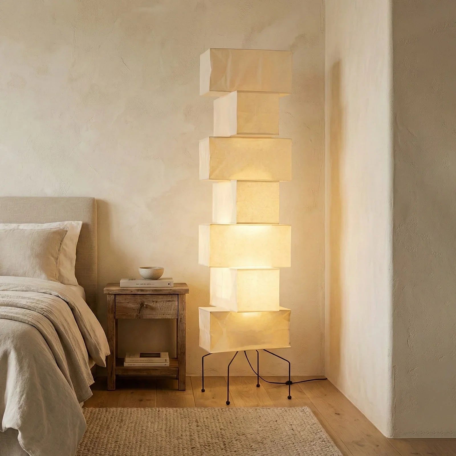 Akari Rectangular Stacked UF4-L10 Floor Lamp | wildoxy