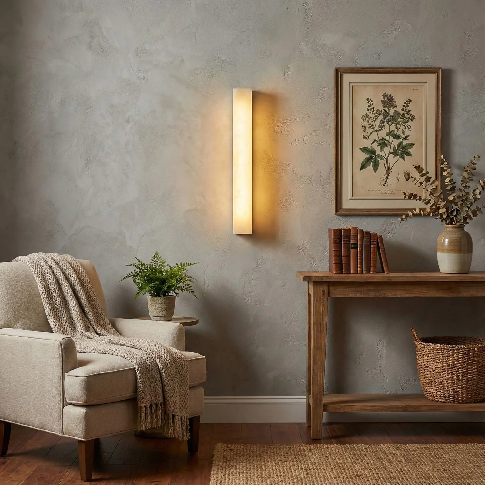 Rectangular Tubular Alabaster Wall Lamp | wildoxy