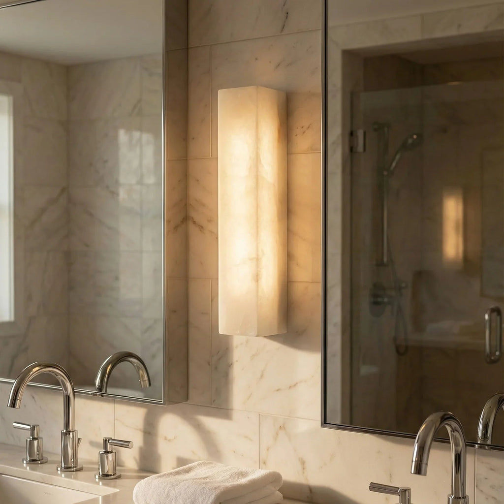 Rectangular Tubular Alabaster Wall Lamp | wildoxy
