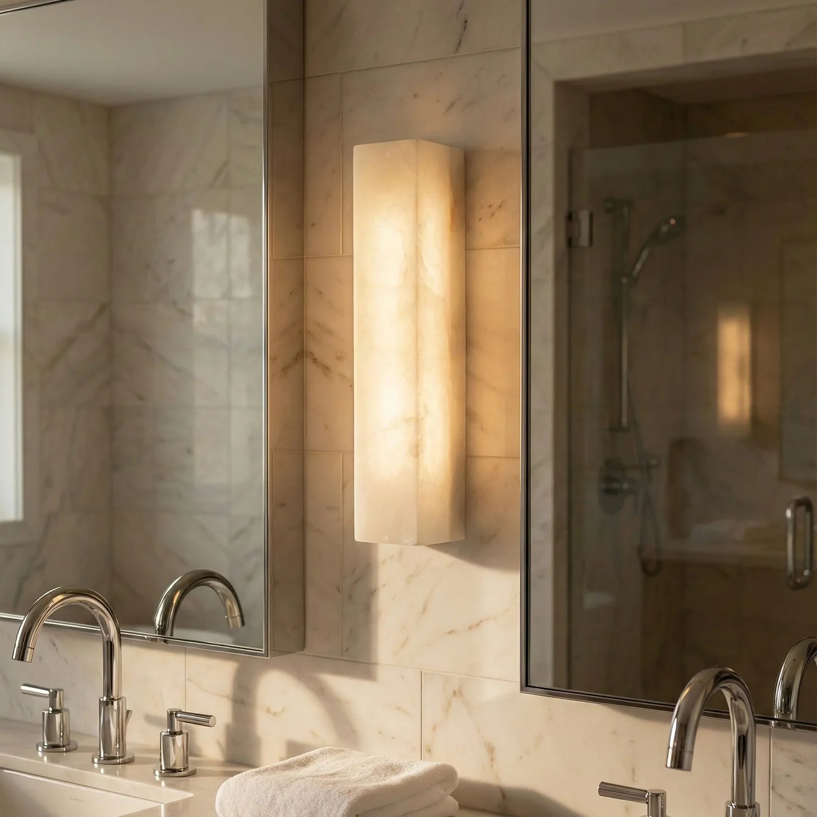 Rectangular Tubular Alabaster Wall Lamp | wildoxy