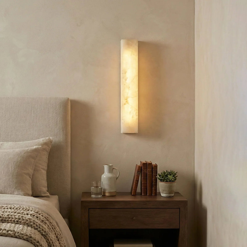 Rectangular Tubular Alabaster Wall Lamp | wildoxy