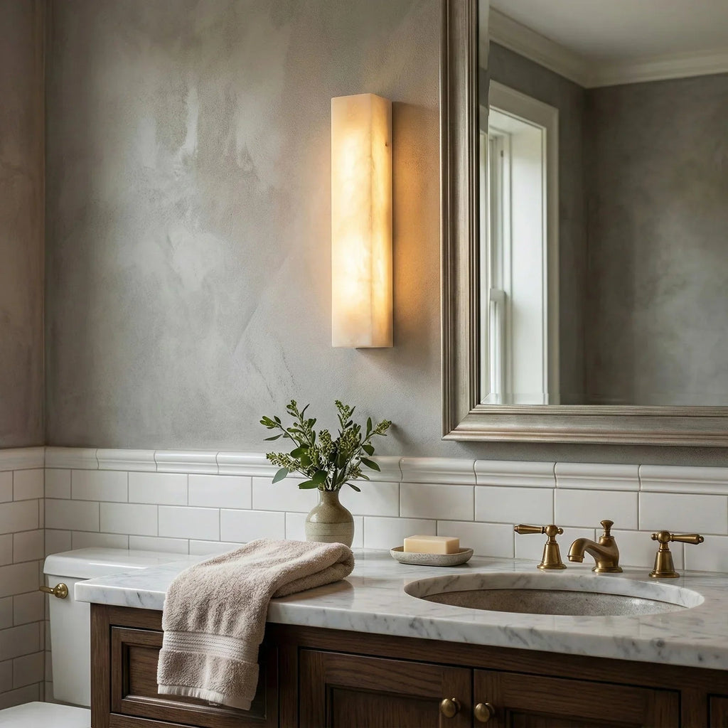 Rectangular Tubular Alabaster Wall Lamp | wildoxy