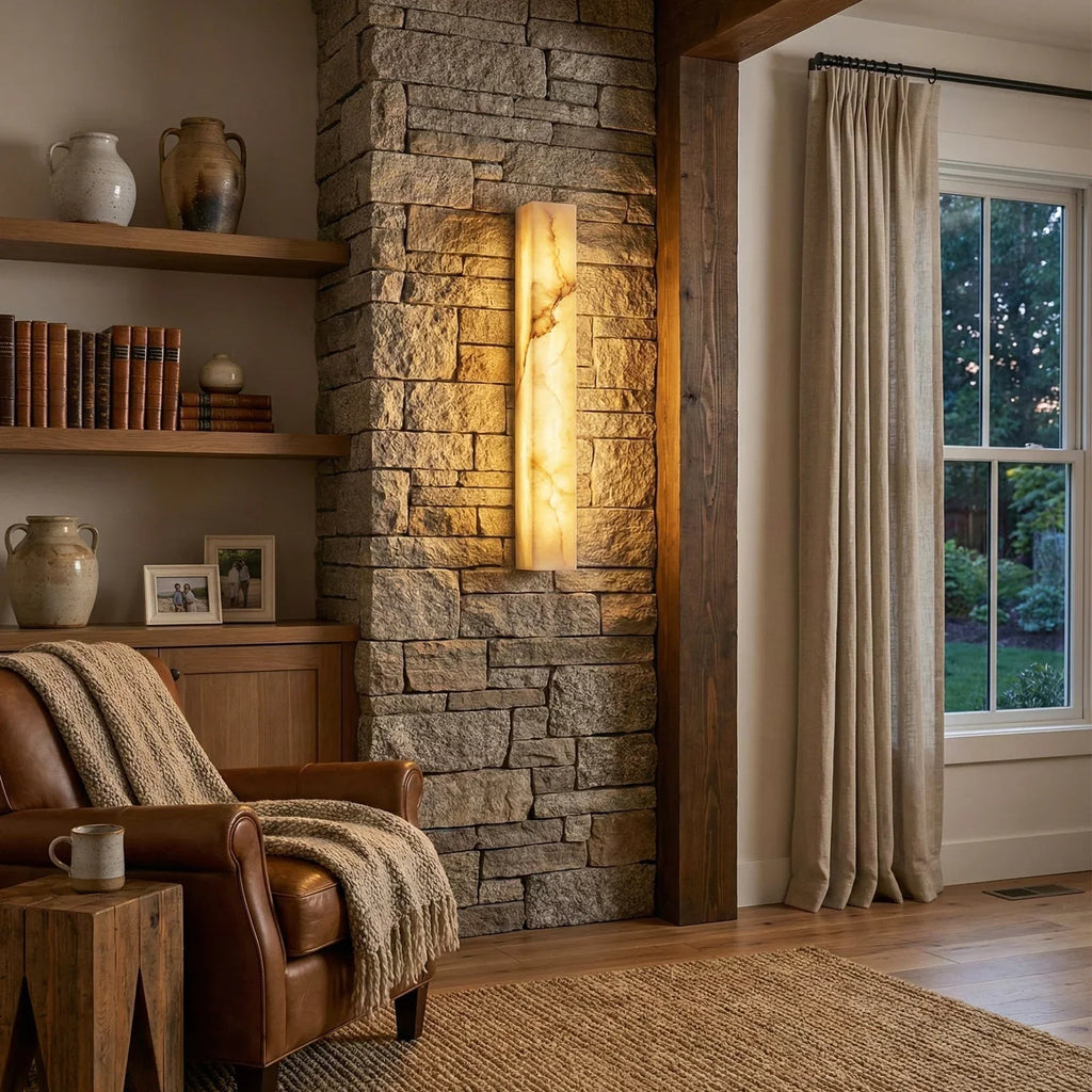 Rectangular Tubular Alabaster Wall Lamp | wildoxy