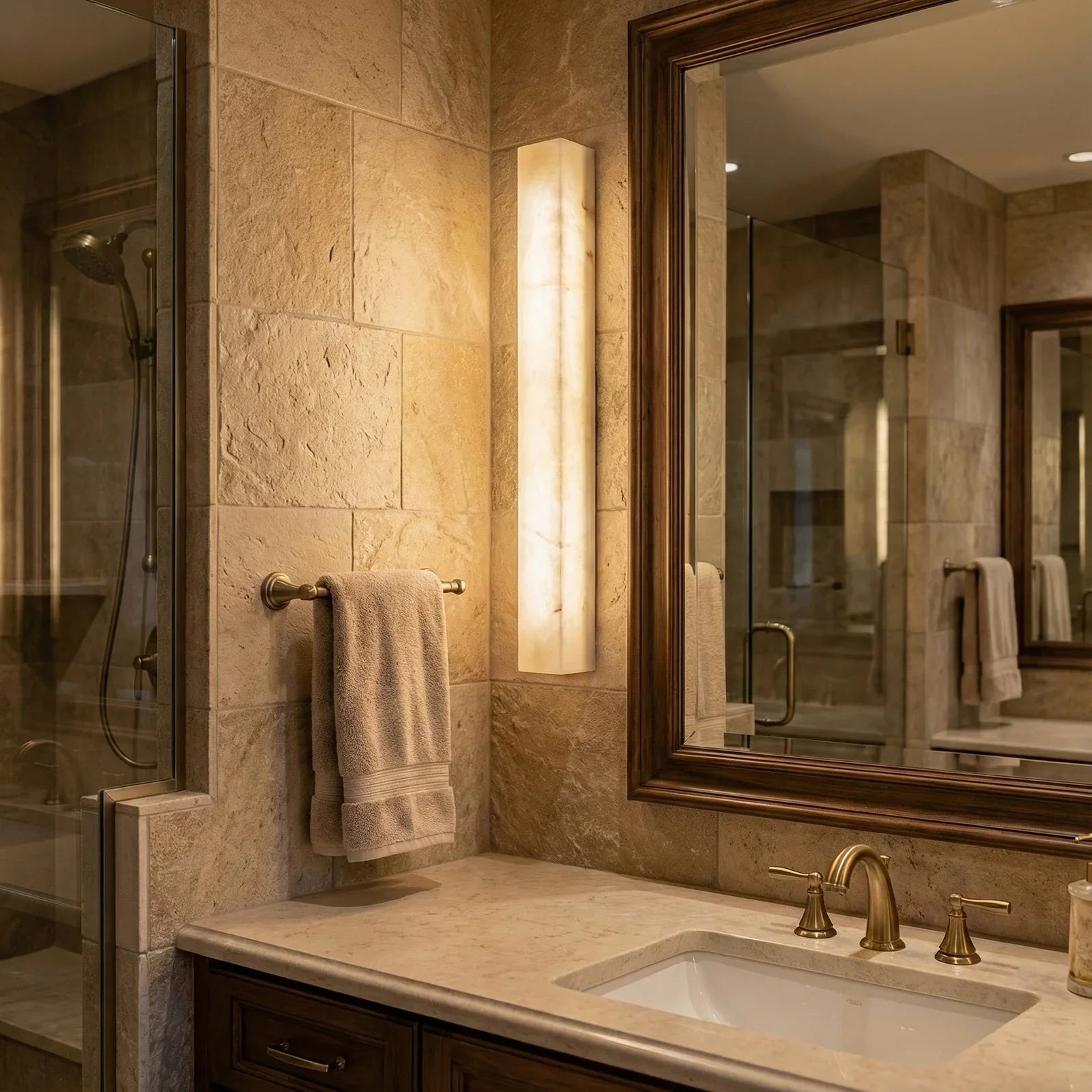 Rectangular Tubular Alabaster Wall Lamp | wildoxy
