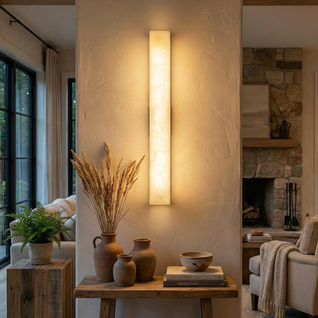 Rectangular Tubular Alabaster Wall Lamp | wildoxy