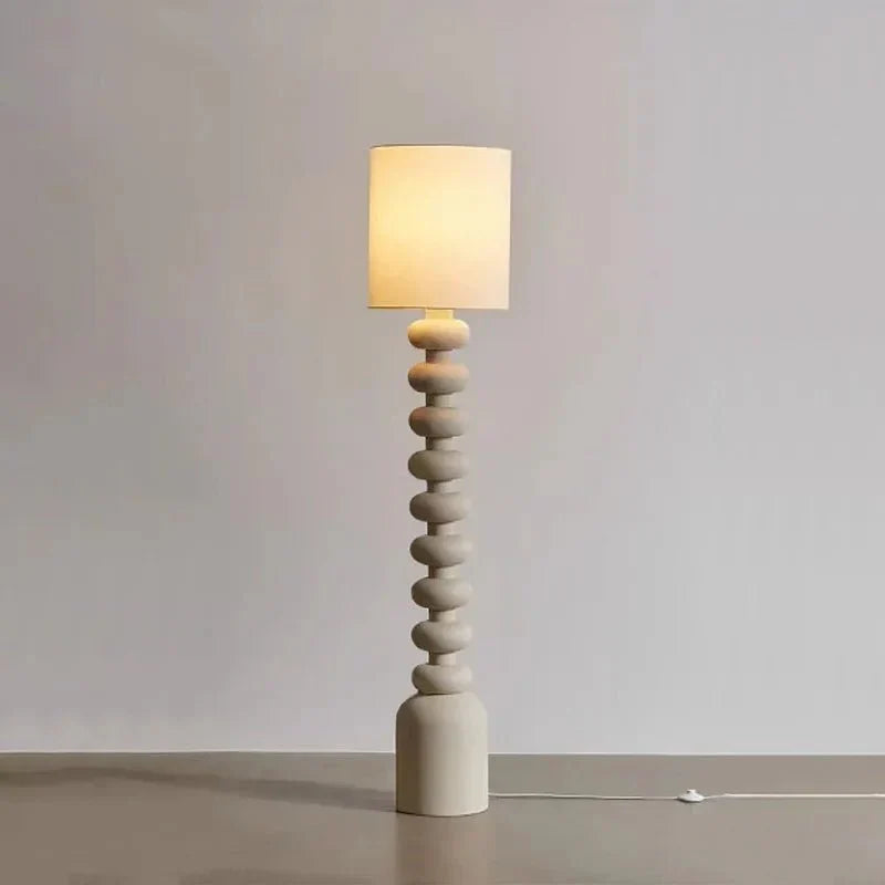 Vistara Resin and Fabric Lamp — E27 Socket, Dimmable, Warm White Glow