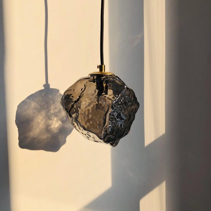 Lava Glass Hanging Pendant Light — Sculptural Molten Shade, Ambient Lighting