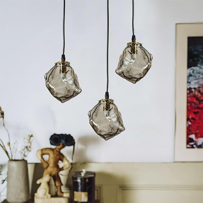 Lava Glass Hanging Pendant Light — Sculptural Molten Shade, Ambient Lighting