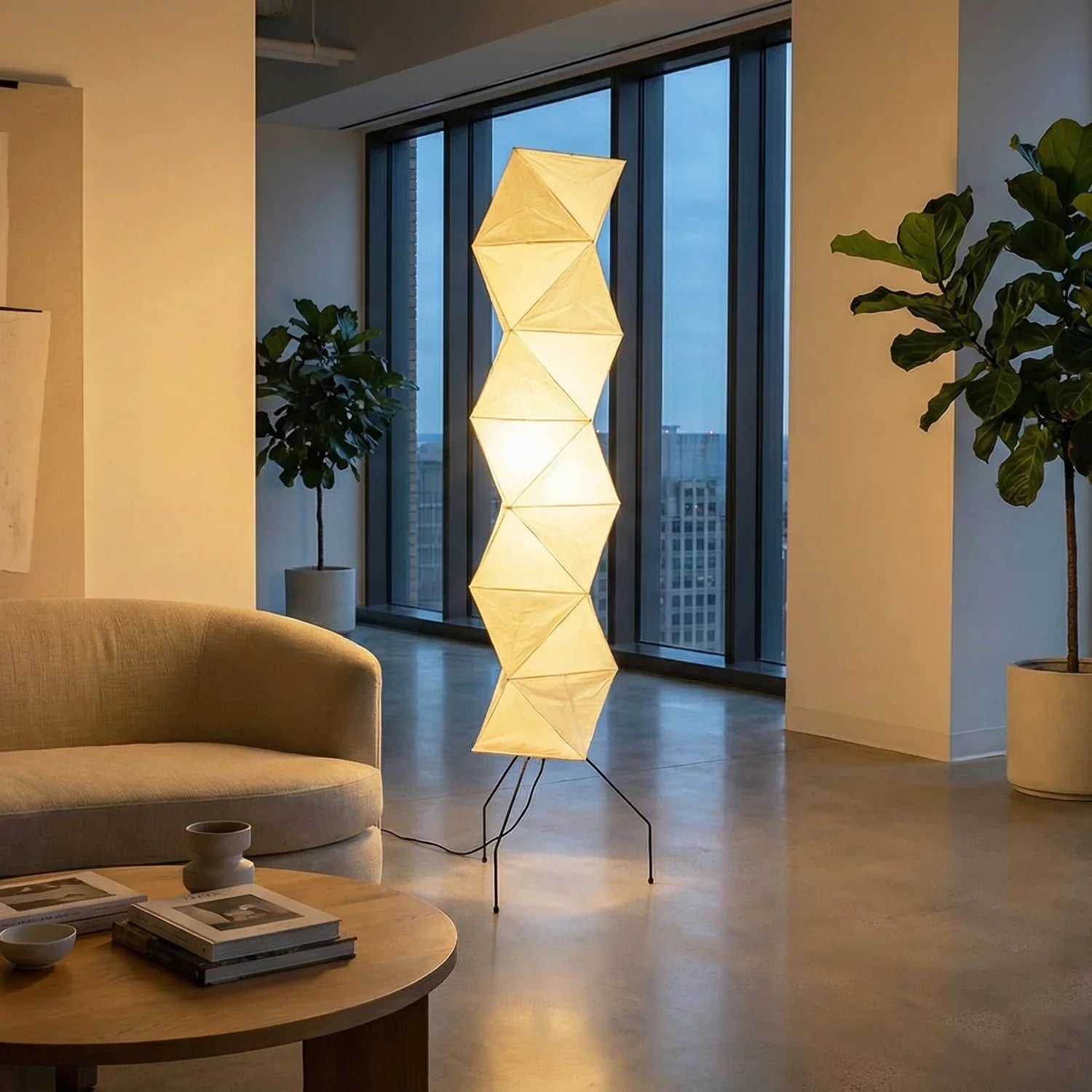Akari Rhombus Origami UF4-L8 Floor Lamp | wildoxy