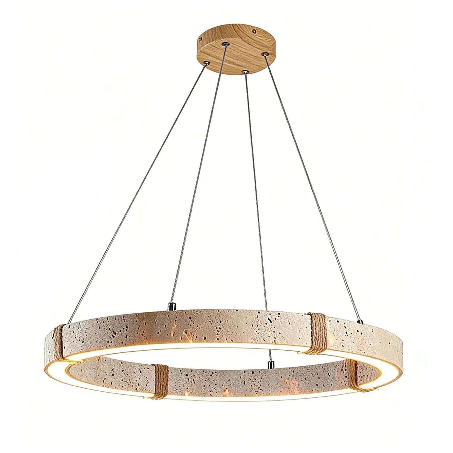 Ringor Minimalist Round Travertine Chandelier | wildoxy