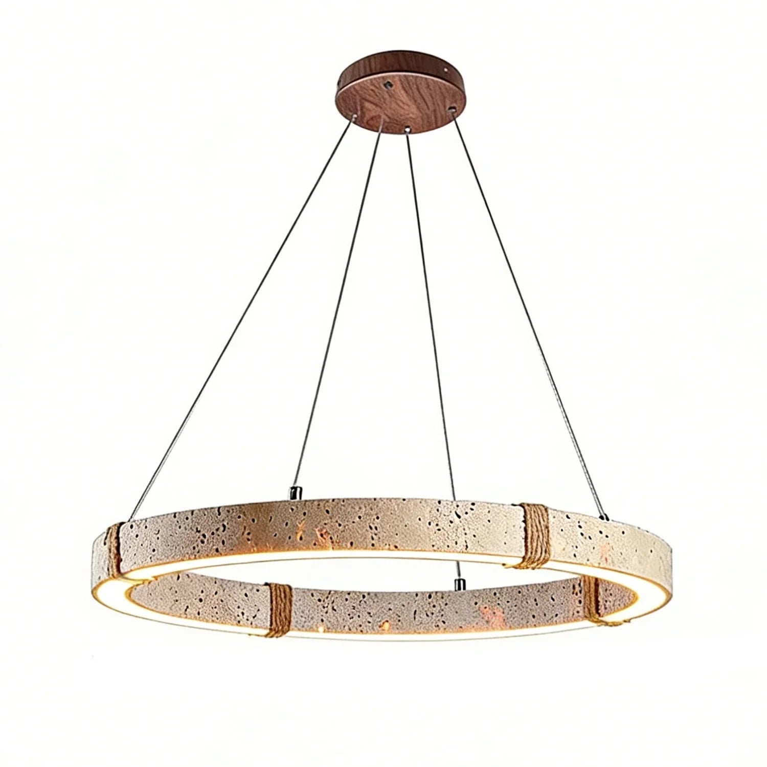 Ringor Minimalist Round Travertine Chandelier | wildoxy