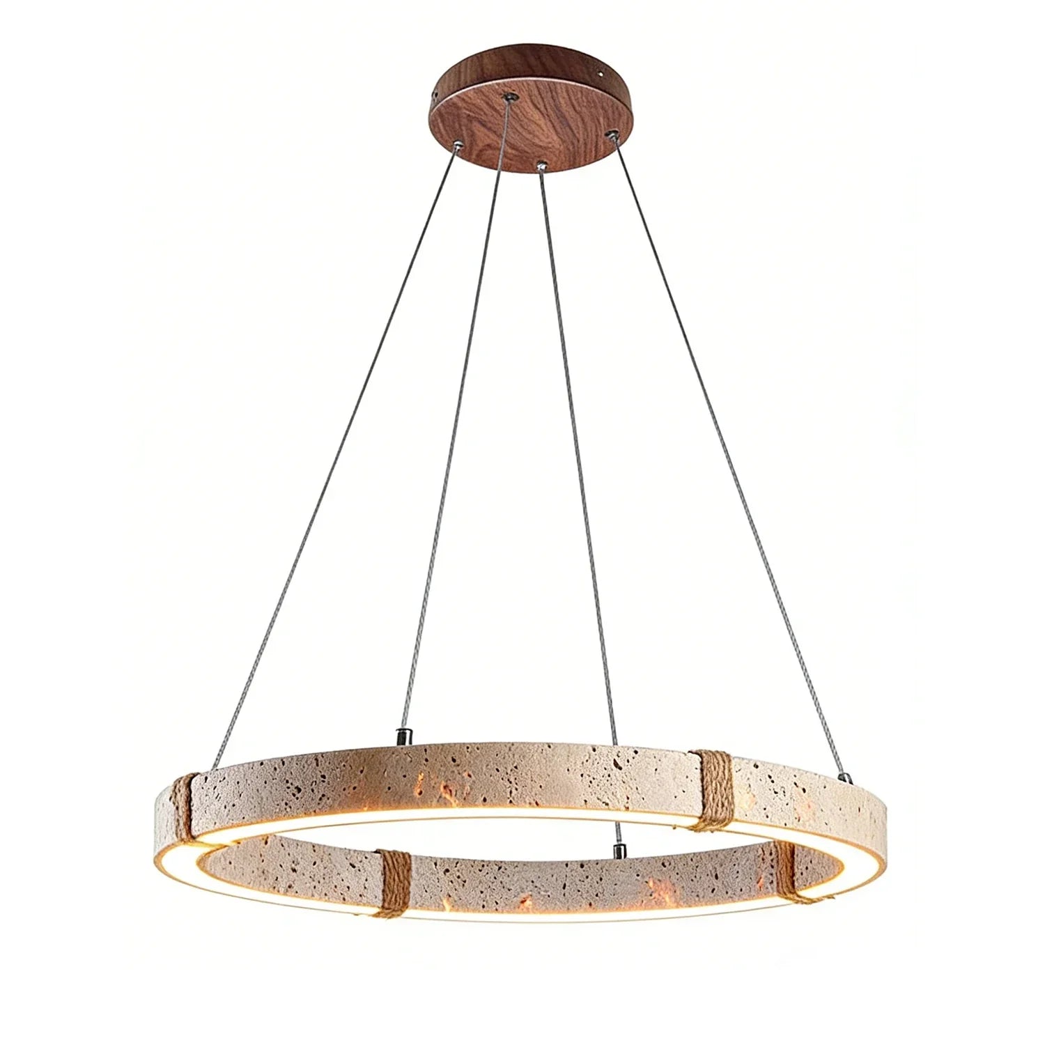 Ringor Minimalist Round Travertine Chandelier | wildoxy